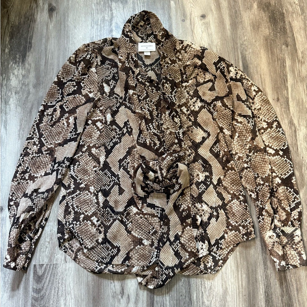 Altuzarra Brown Snake Print Top